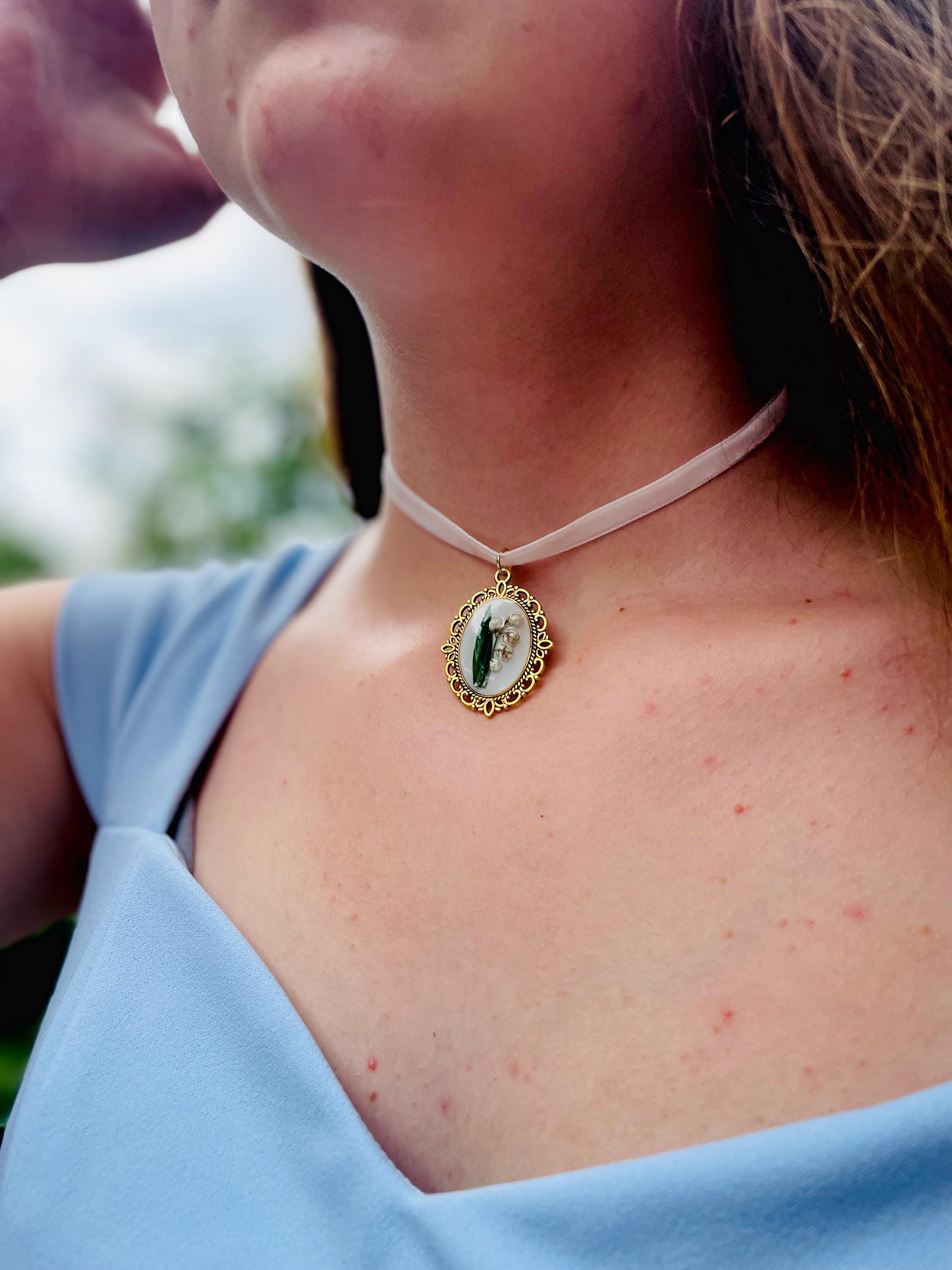 Lily of the Valley Necklace: Vintage Charm, May Birth Flower, Victorian Style