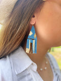 Gold Filled 14K Turquoise beaded earrings, Long earrings, Fringe earrings Native American Seed bead earrings, Abstract Chandelier earrings