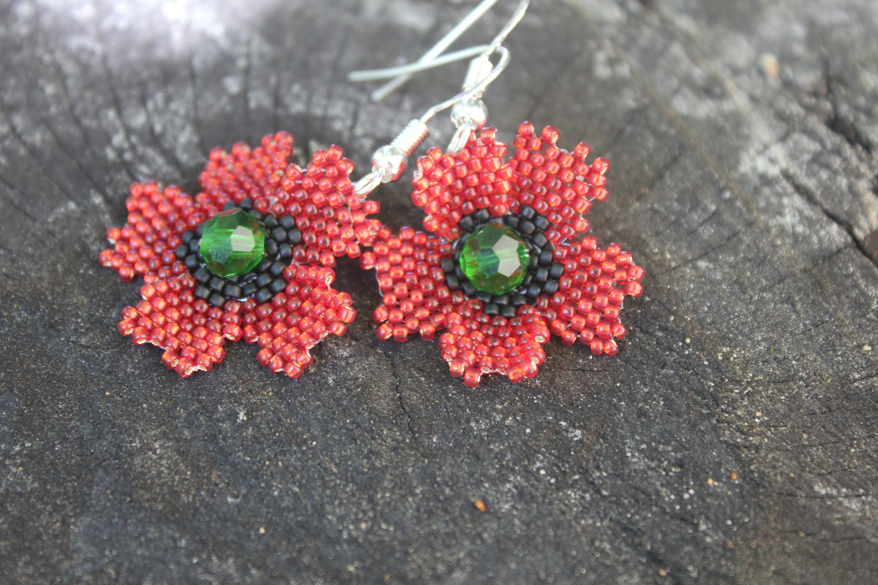 Valentine gift flower ring, red poppy jewelry, big floral rings quirky, nature jewelry for women, Birthday gifts for wife, present for mom