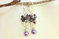 Amethyst Pearl Drop Earrings: Romantic Purple Dangle Jewelry February Birthstone