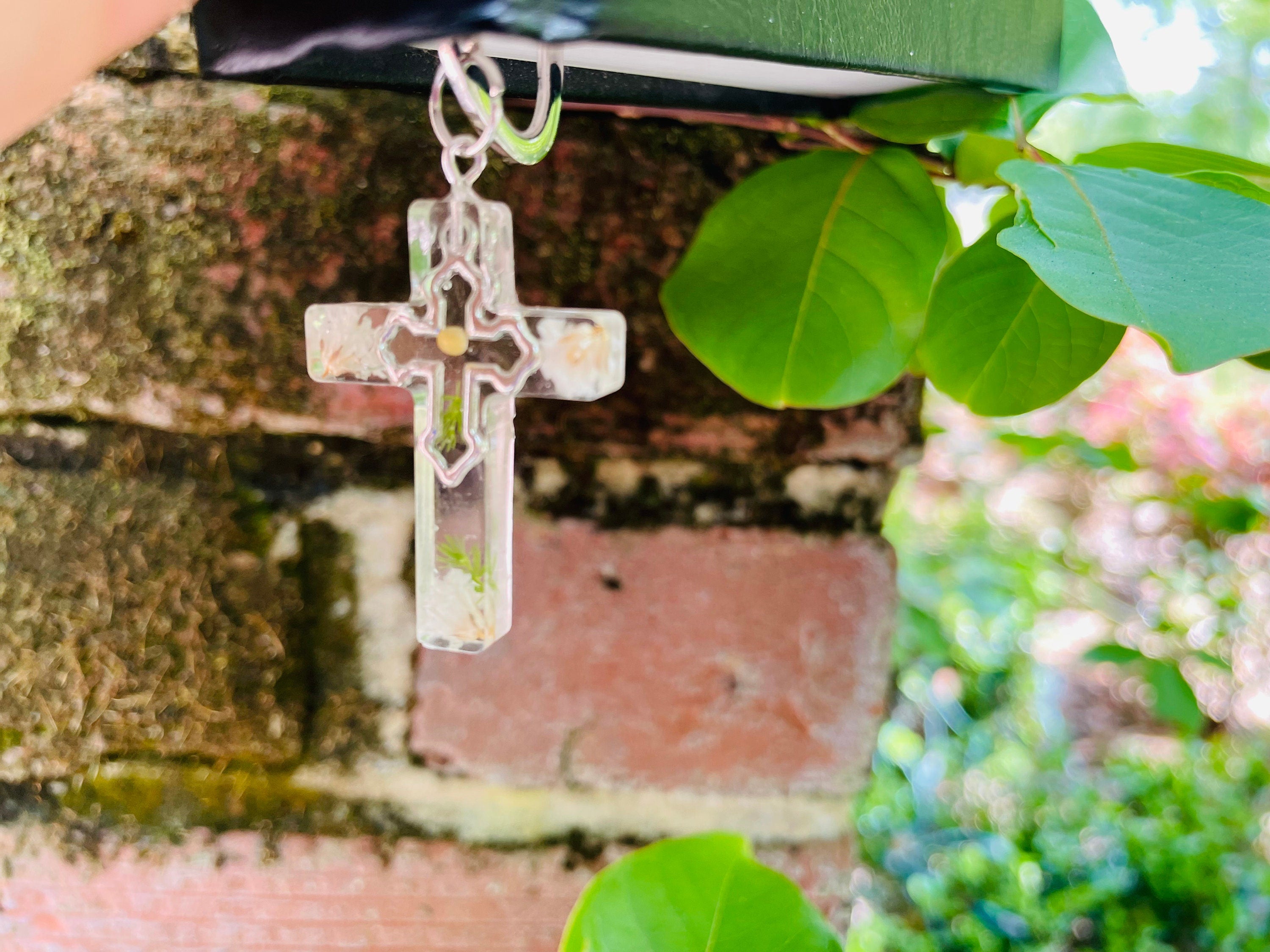 Birthstone Personalized Handmade Cross Bible Bookmark with Baby's Breath Flowers & Mustard Seed: Faith Inspired