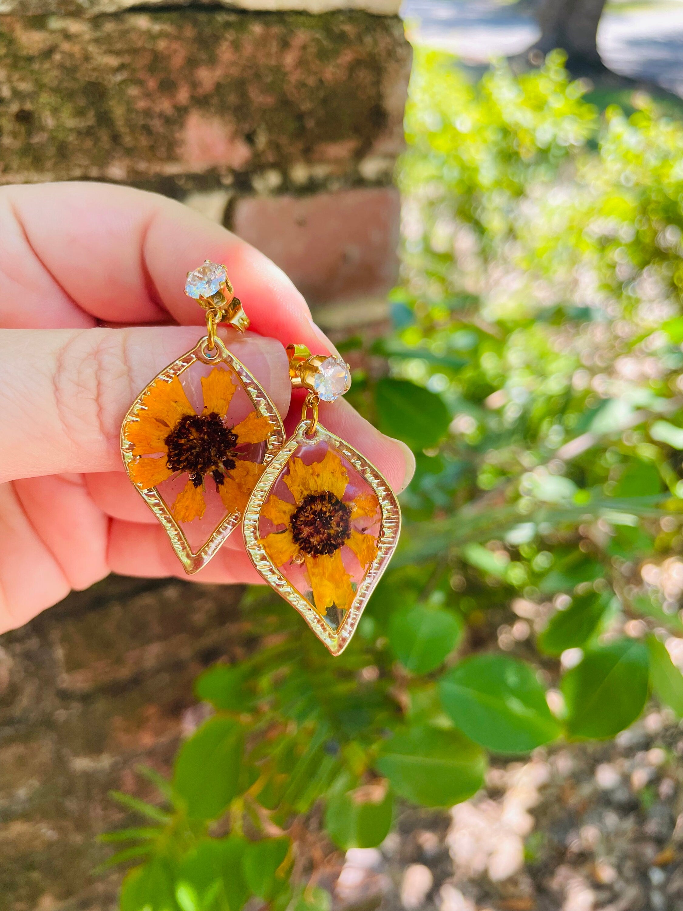 Taylor Swift Earrings: Real Sunflower August Birth Flower Jewelry