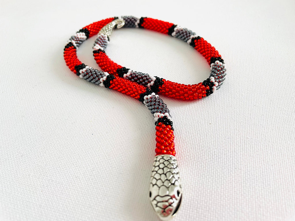 Red Ouroboros necklace, gift for her, Snake necklace, Ouroboros, Snake choker, Loki necklace, Wiccan necklace, Valentine day gift for him