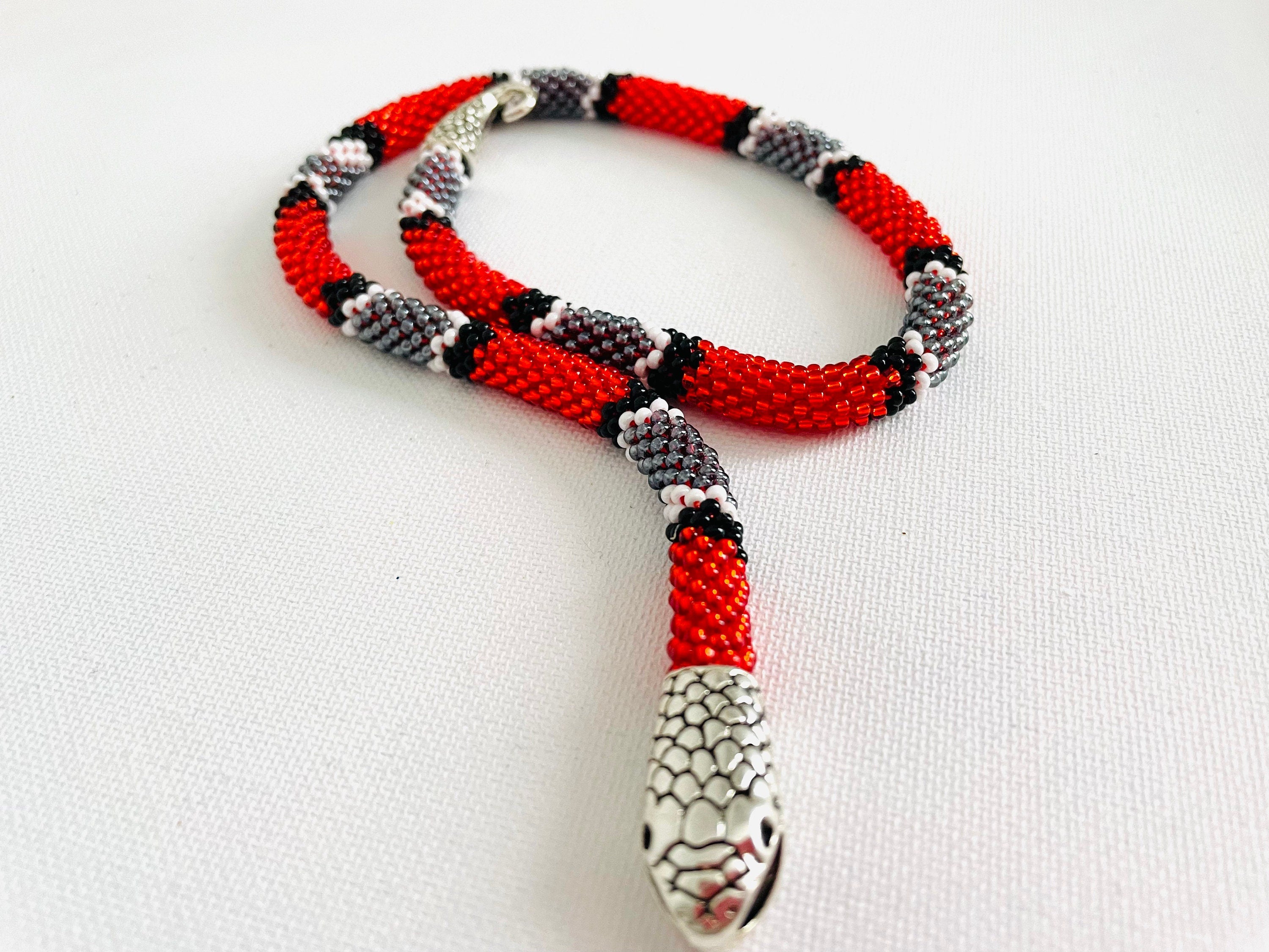 Red Ouroboros necklace, gift for her, Snake necklace, Ouroboros, Snake choker, Loki necklace, Wiccan necklace, Valentine day gift for him