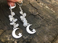 Acotar Moonstone celestial earrings silver Crescent Moon and Stars Moon Phase Jewelry birthstone gifts for her Birthstone Jewelry gifts mom