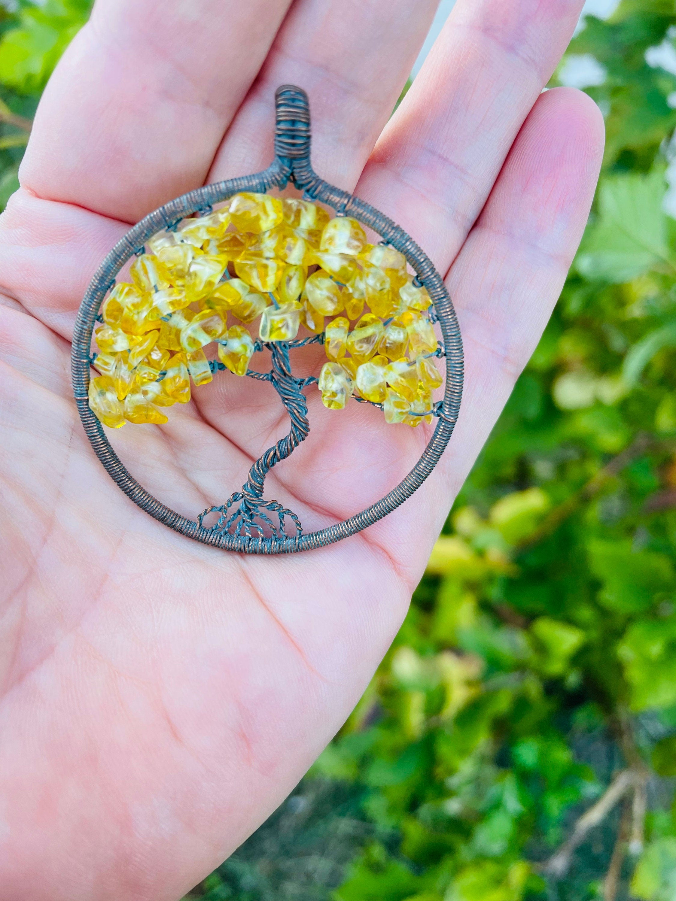 Unique tree of life birthstone necklace pendant for women Raw crystal wire wrapped jewelry Gemstone charm necklace personalized father gift