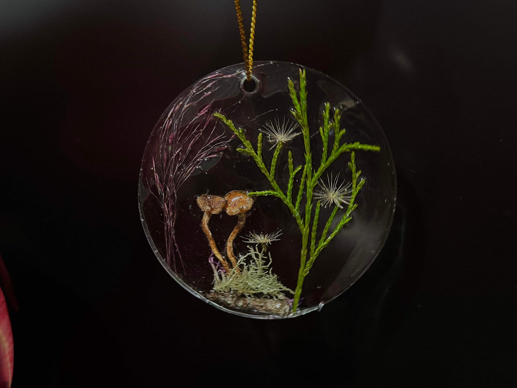 Personalized Family Name Mushroom Forest Christmas Ornament Suncatcher: Unique Car accessories