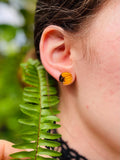 Dainty Sunflower Stud Earrings Hypoallergenic 10mm: Handmade Pressed Flower Jewelry Resin