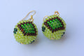 Chartreuse earrings, Apple green ball drop earrings~les bonbons earrings~seed bead globe earrings~simple modern earrings for girlfriend wife
