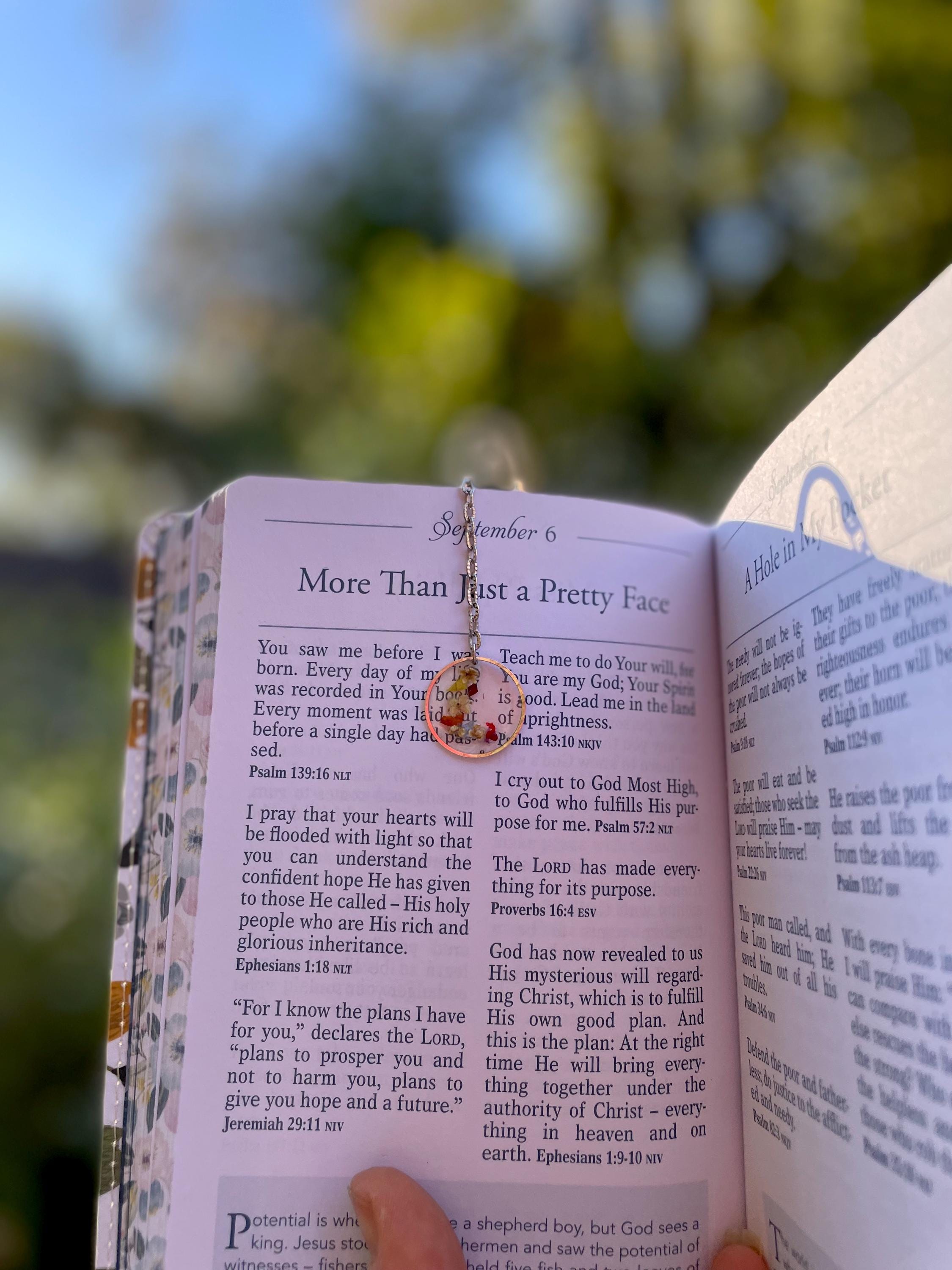 Pressed Birth Flower Initial Bookmark: Personalized Handmade Resin Bookmark Metal