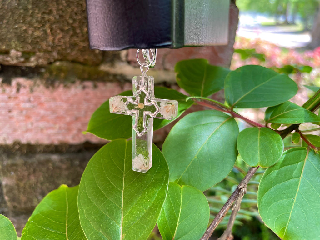 Birthstone Personalized Handmade Cross Bible Bookmark with Baby's Breath Flowers & Mustard Seed: Faith Inspired