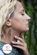 Silver spike chain earrings, kpop earrings for women spike jewelry, gothic tribal earrings edgy, cluster dangle earrings gift for her hippie