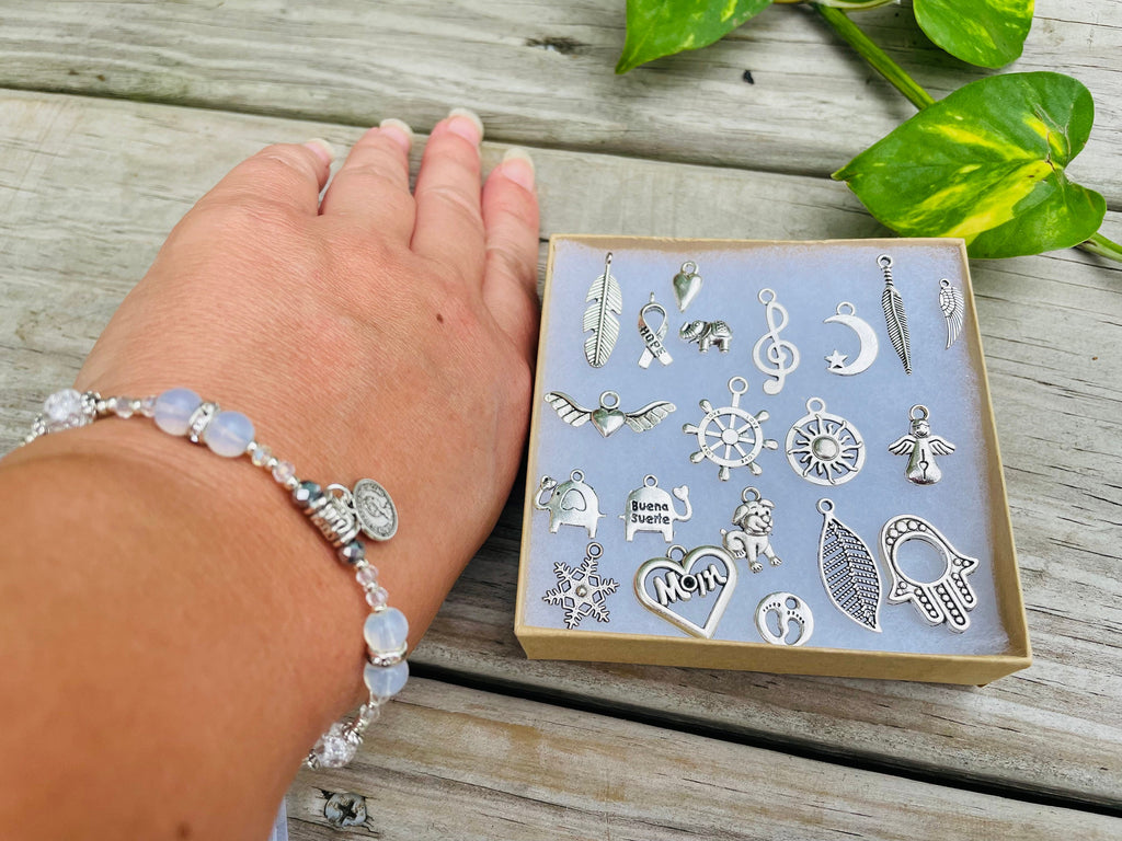 Personalized gifts peridot bracelet for women, minimalist dainty custom crystal bead bracelet, dog charm bracelet, Opal bracelet adjustable