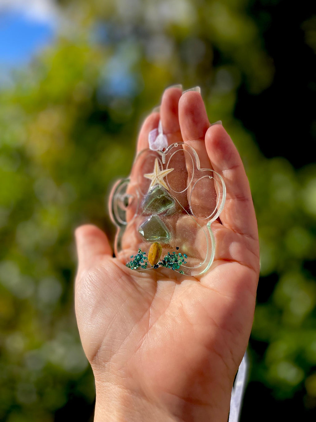 Personalized Sea Glass Dog Paw Ornament: Custom Pet Memorial Gift