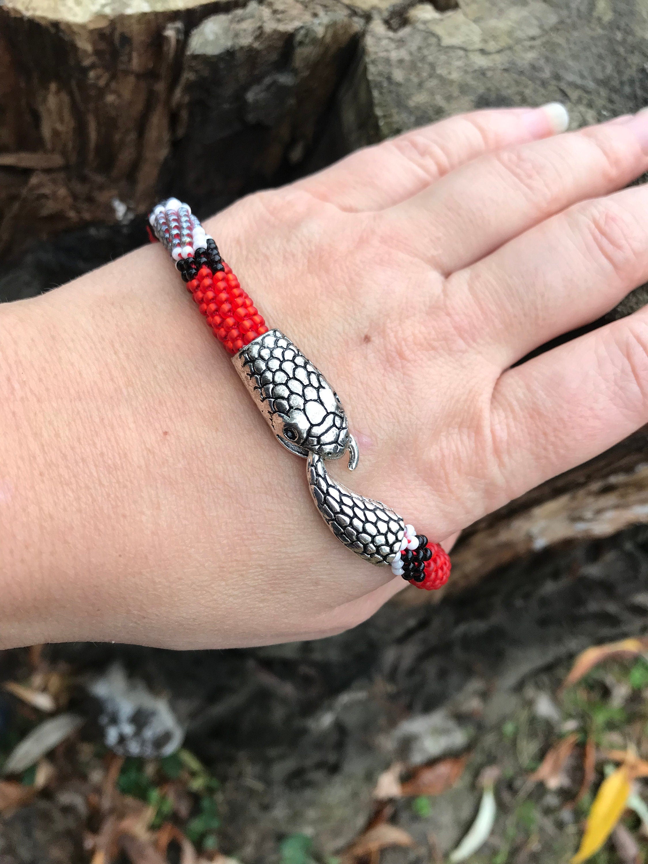 Red Ouroboros necklace, gift for her, Snake necklace, Ouroboros, Snake choker, Loki necklace, Wiccan necklace, Valentine day gift for him