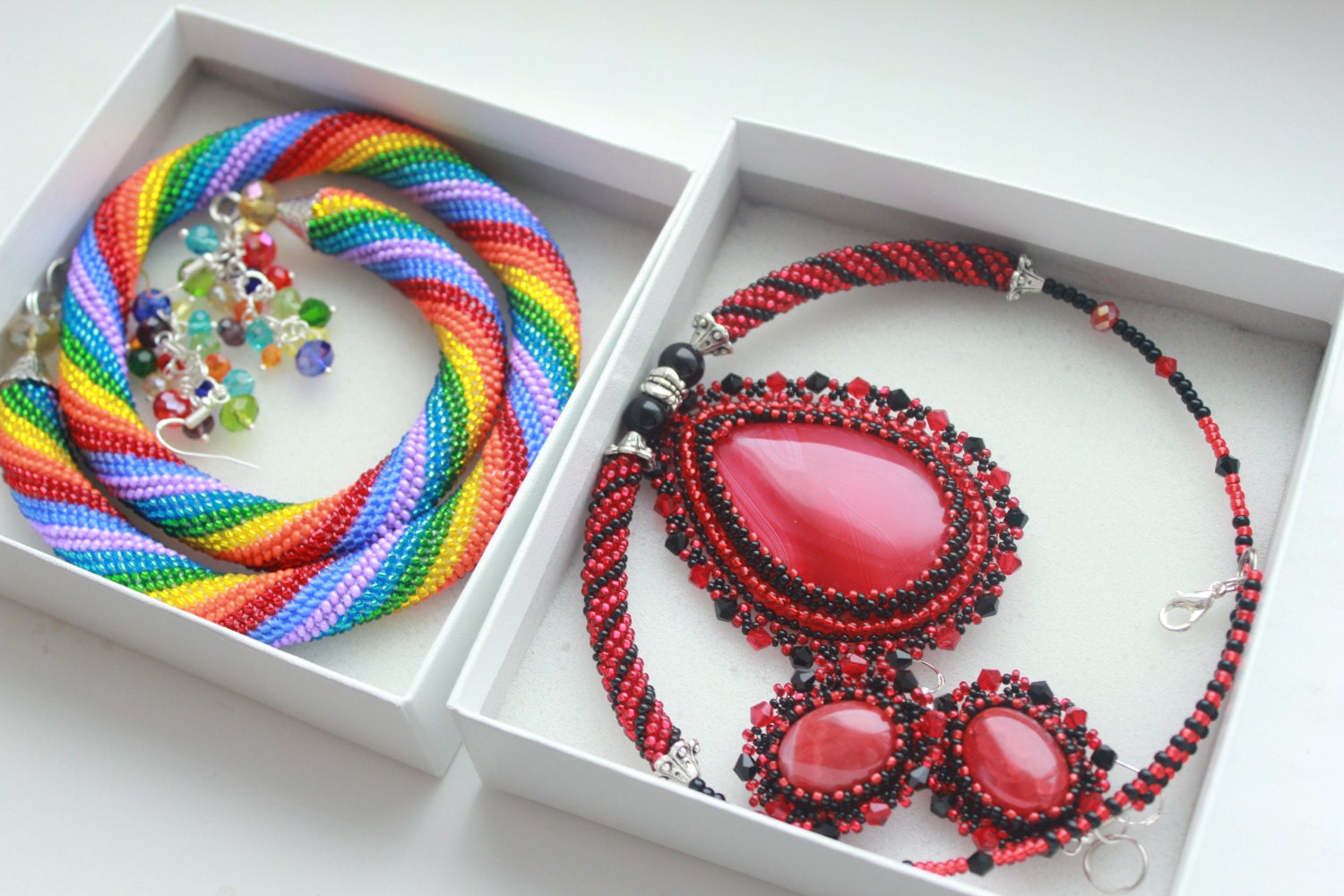 Handmade Rainbow Crystal Cluster Earrings: Colorful Dangle Jewelry