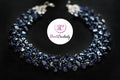 Sparkle Dark Blue Goldstone Raw Crystal Necklace Collar Choker Multistrand Beaded necklace Gothic Wedding Necklace Jewelry Gift for Her Prom