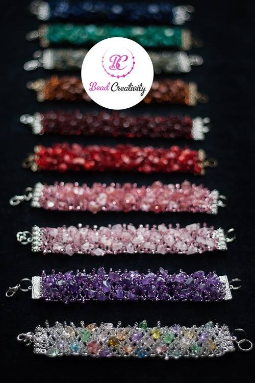Amethyst Multi Strand Necklace Bead Woven: Beaded Purple Choker Collar, February Birthstone