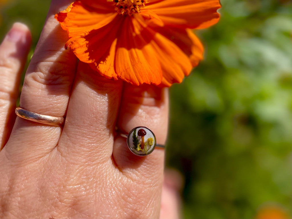Resin Real Coffee Bean Ring: Adjustable Stainless Steel, Gift for Coffee Lovers