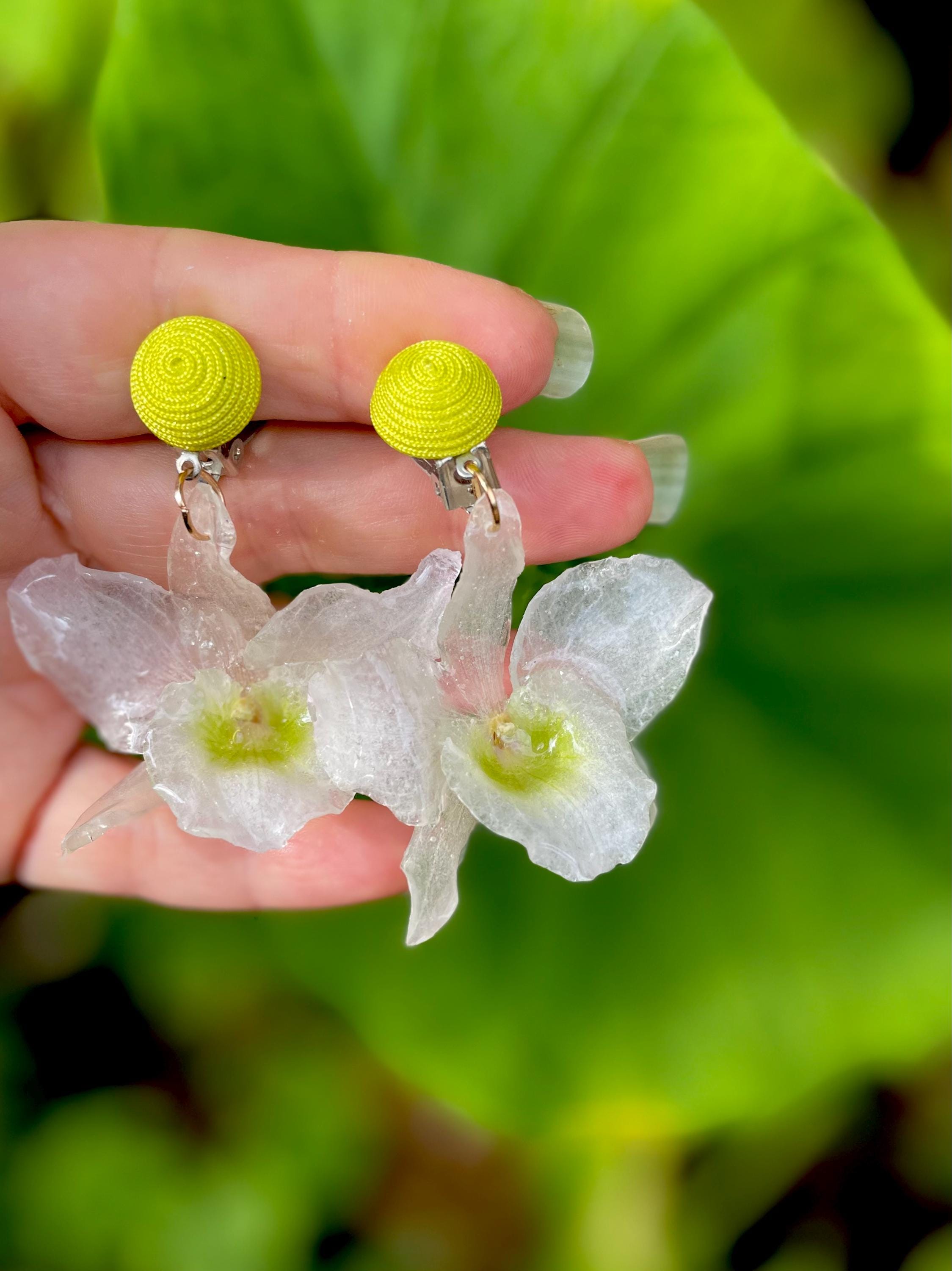 Real Camellia Flower Earrings | Unique Magenta Floral Jewelry for Pierced & Non-Pierced Ears