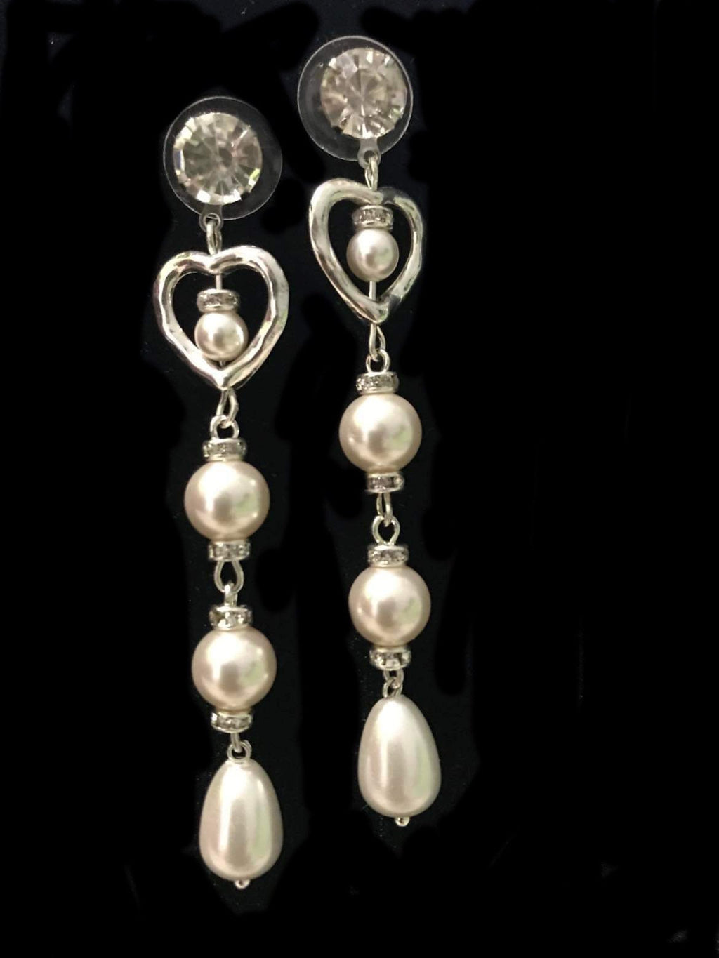 Puffed Heart Post Earrings baroque Pearl drop earrings silver unique birthday valentines day gift for her Minimalist Elegant Jewelry bridal