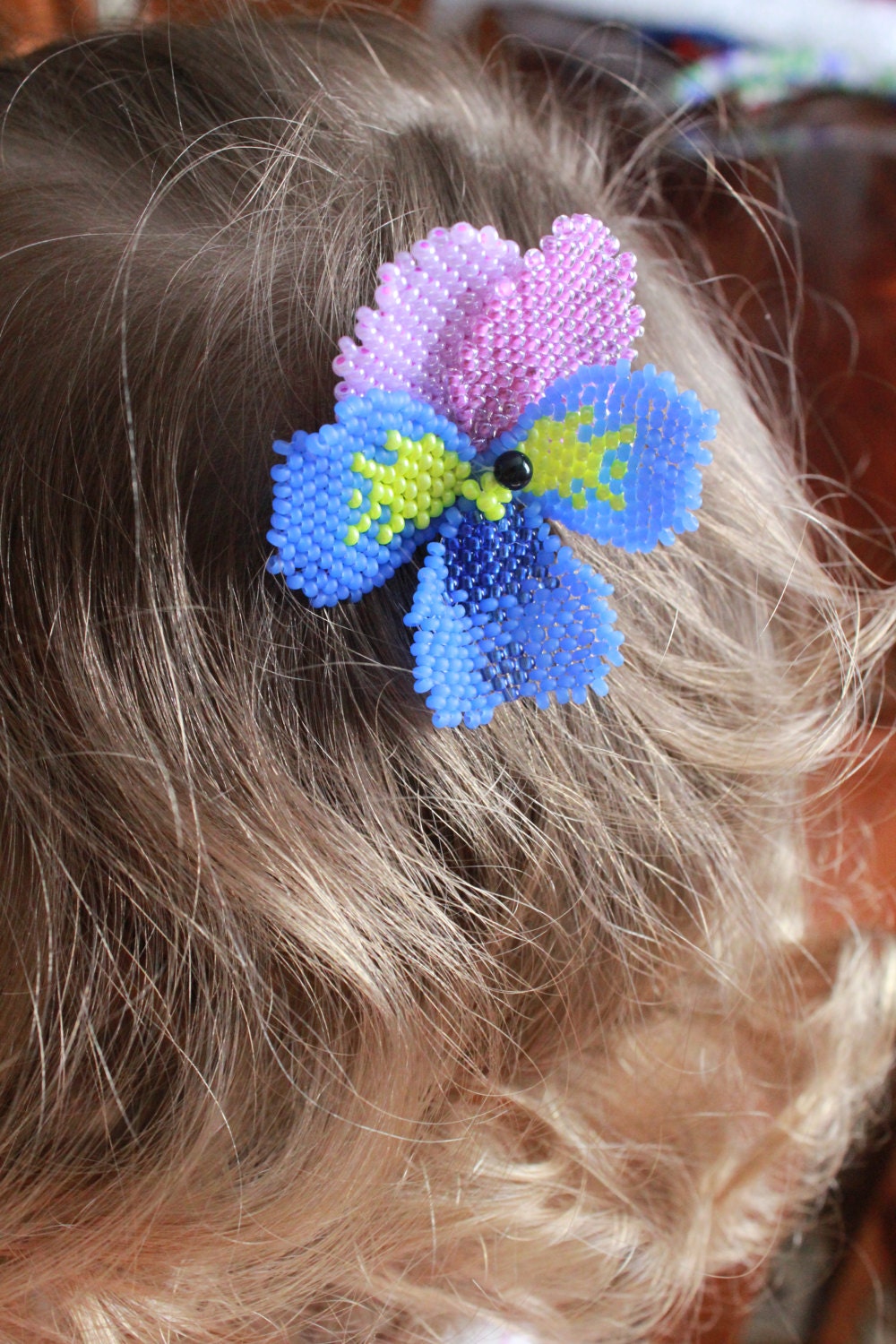 Pansies flowers beaded brooches, bridesmaid wedding accessory, flower hair clips, flower hair piece, gifts for kids girls 12 gift women wife
