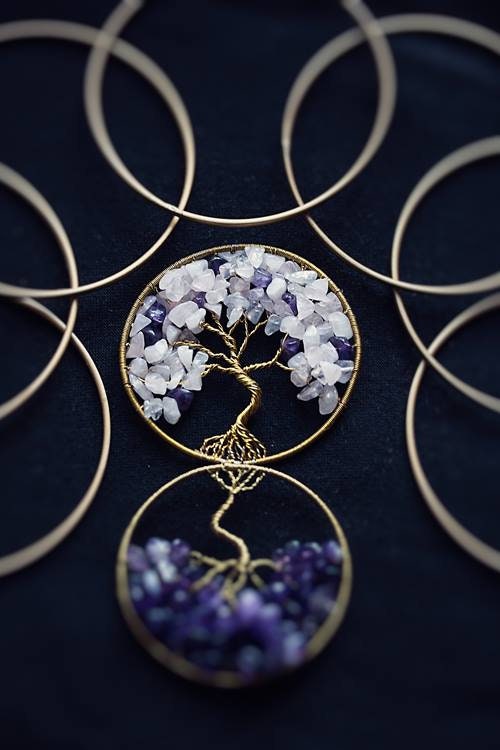 Unique tree of life birthstone necklace pendant for women Raw crystal wire wrapped jewelry Gemstone charm necklace personalized father gift