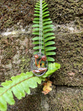 Mushroom Terrarium Necklace: Real Moss & Fern, Sterling Silver