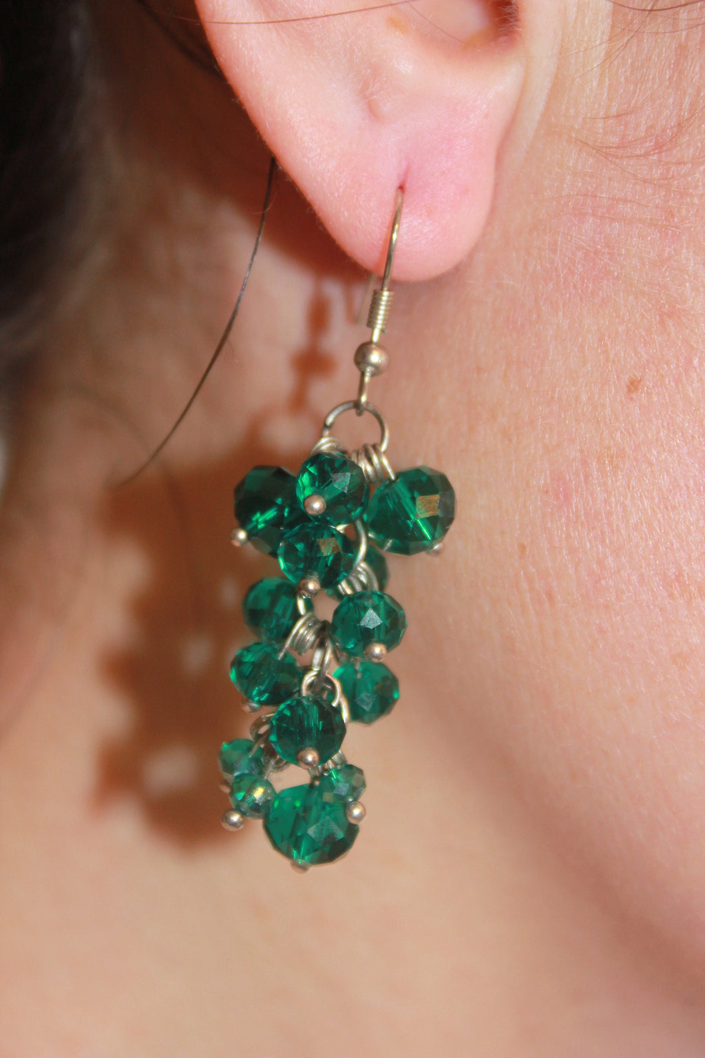 Rainbow Crystal Cluster Earrings: Multicolor Dangle Drop Earrings