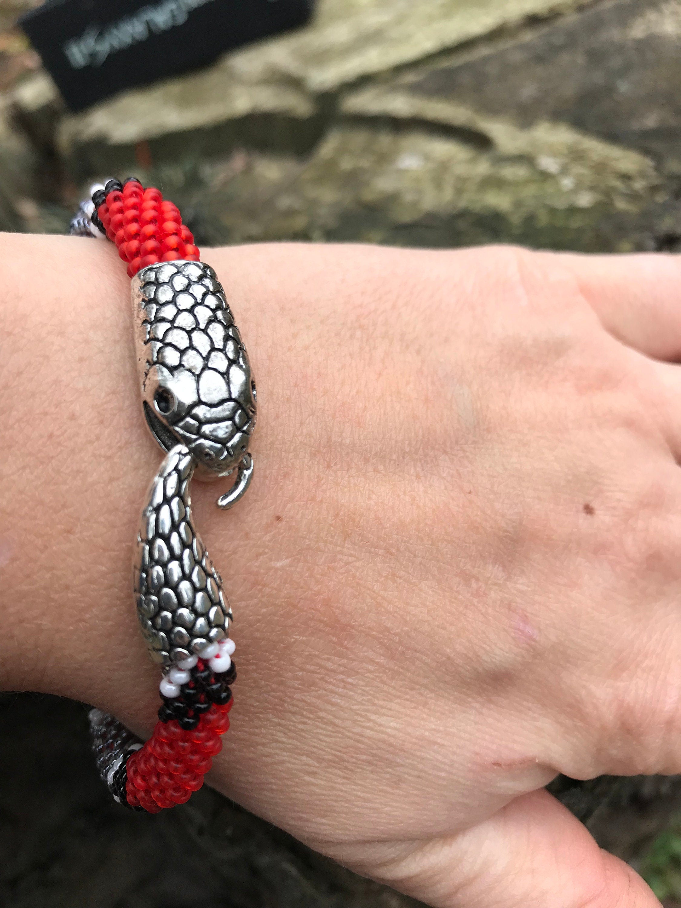 Red Ouroboros necklace, gift for her, Snake necklace, Ouroboros, Snake choker, Loki necklace, Wiccan necklace, Valentine day gift for him