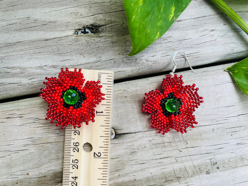 Floral Earrings Yellow Sunflower Earrings Red Poppy Earrings Summer Jewelry Colorful Earrings White chamomile Earrings BlChristmas clearance