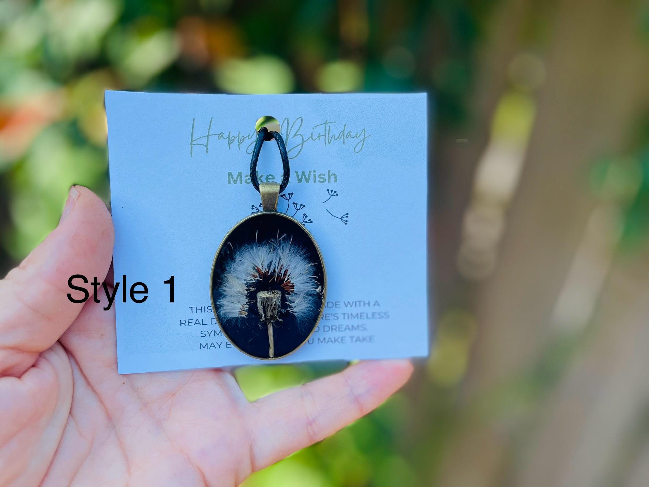 Real Dandelion Resin Pendant Necklace: Black & Bronze, Handmade Wish Jewelry Valentine gift for Boyfriend