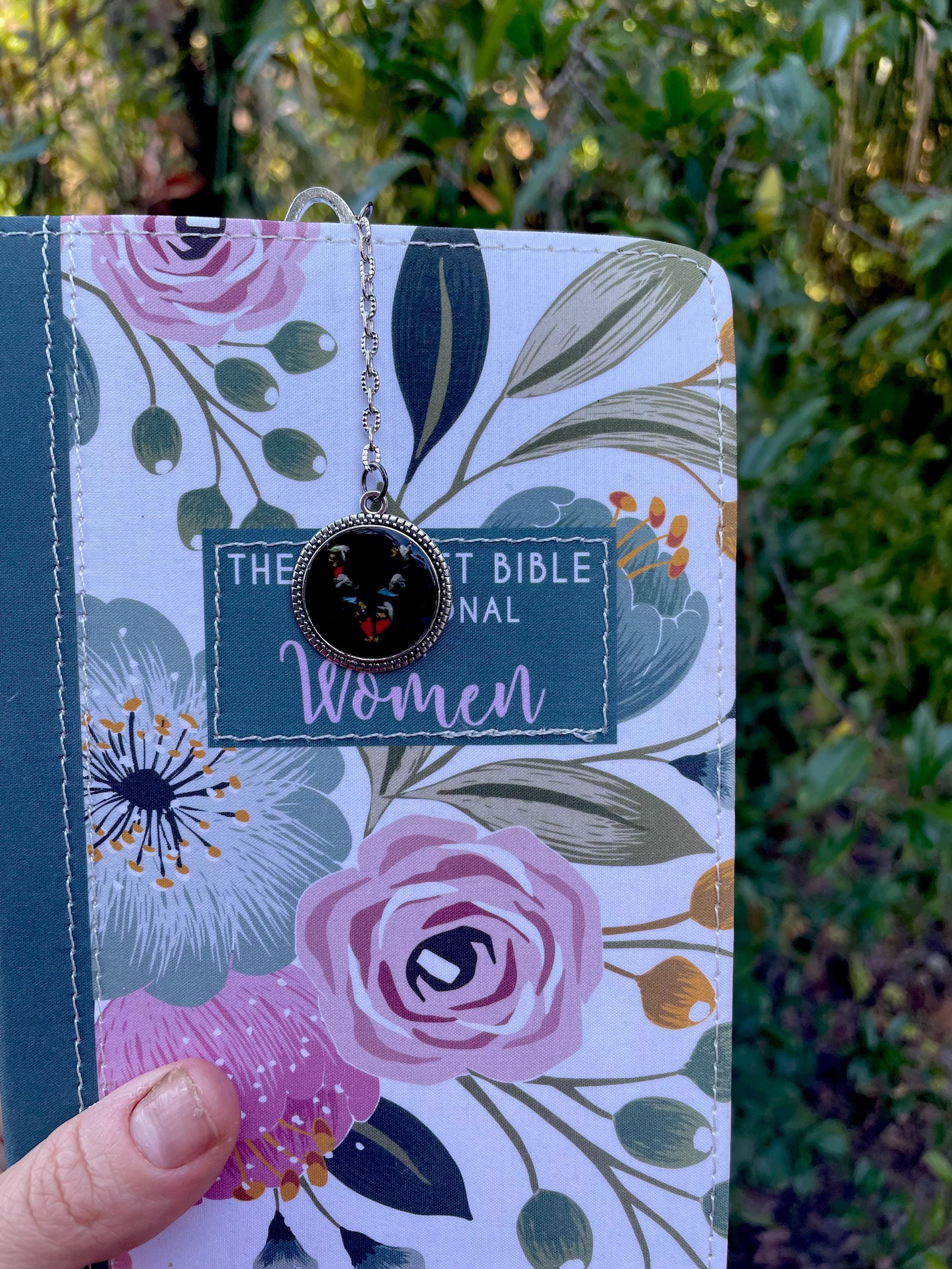 Pressed Birth Flower Initial Bookmark: Personalized Handmade Resin Bookmark Metal