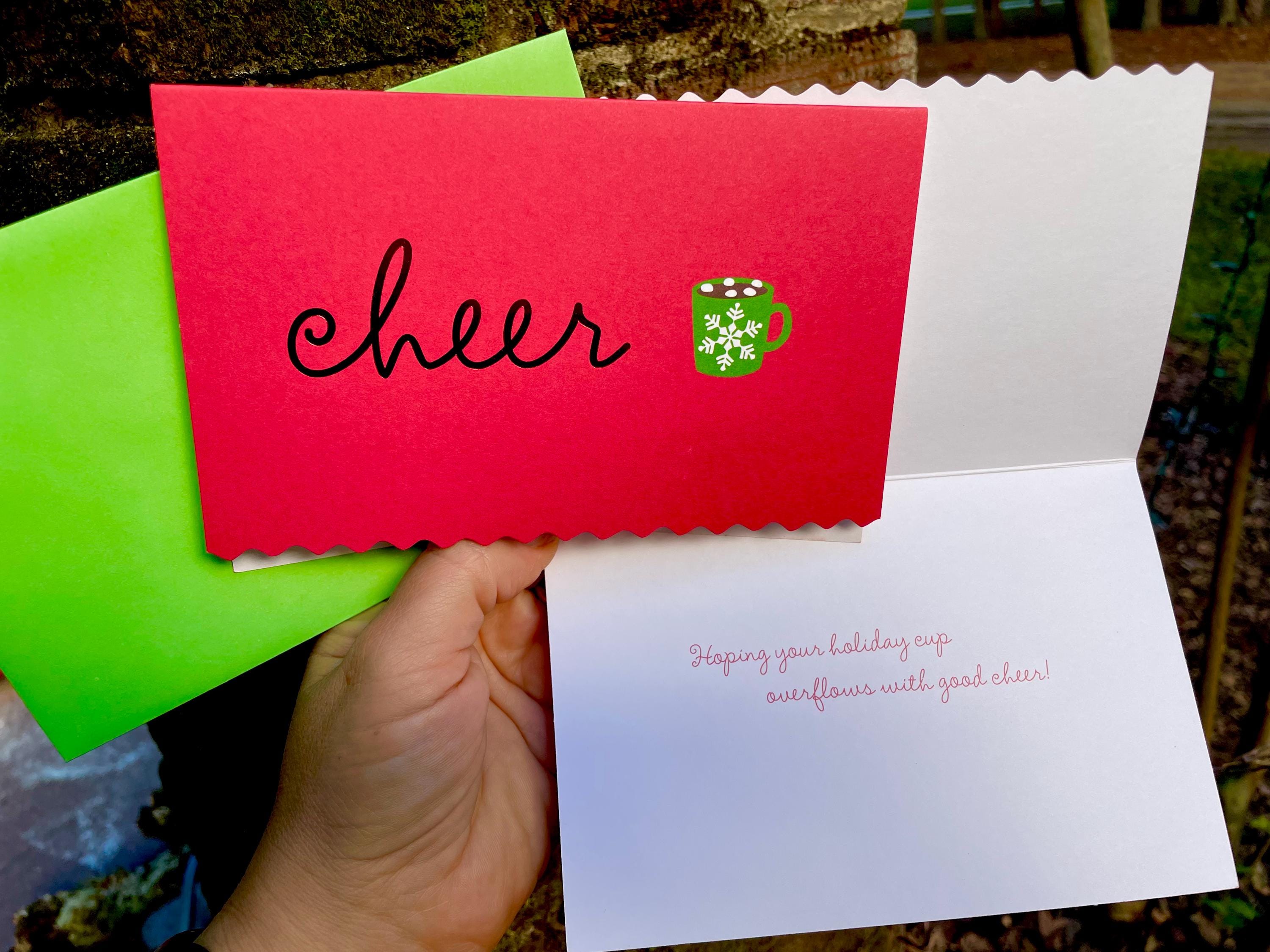 Vintage Christmas Cheer Card: Hot Cocoa & Snowflake Holiday Greeting