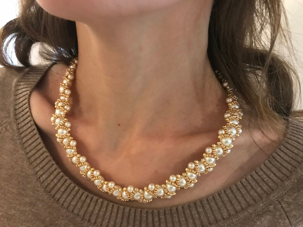 Swarovski pearl necklace, wedding jewelry Wedding necklace, Crystal layered necklace, Statement Necklace bridal, christmas gifts for her mom