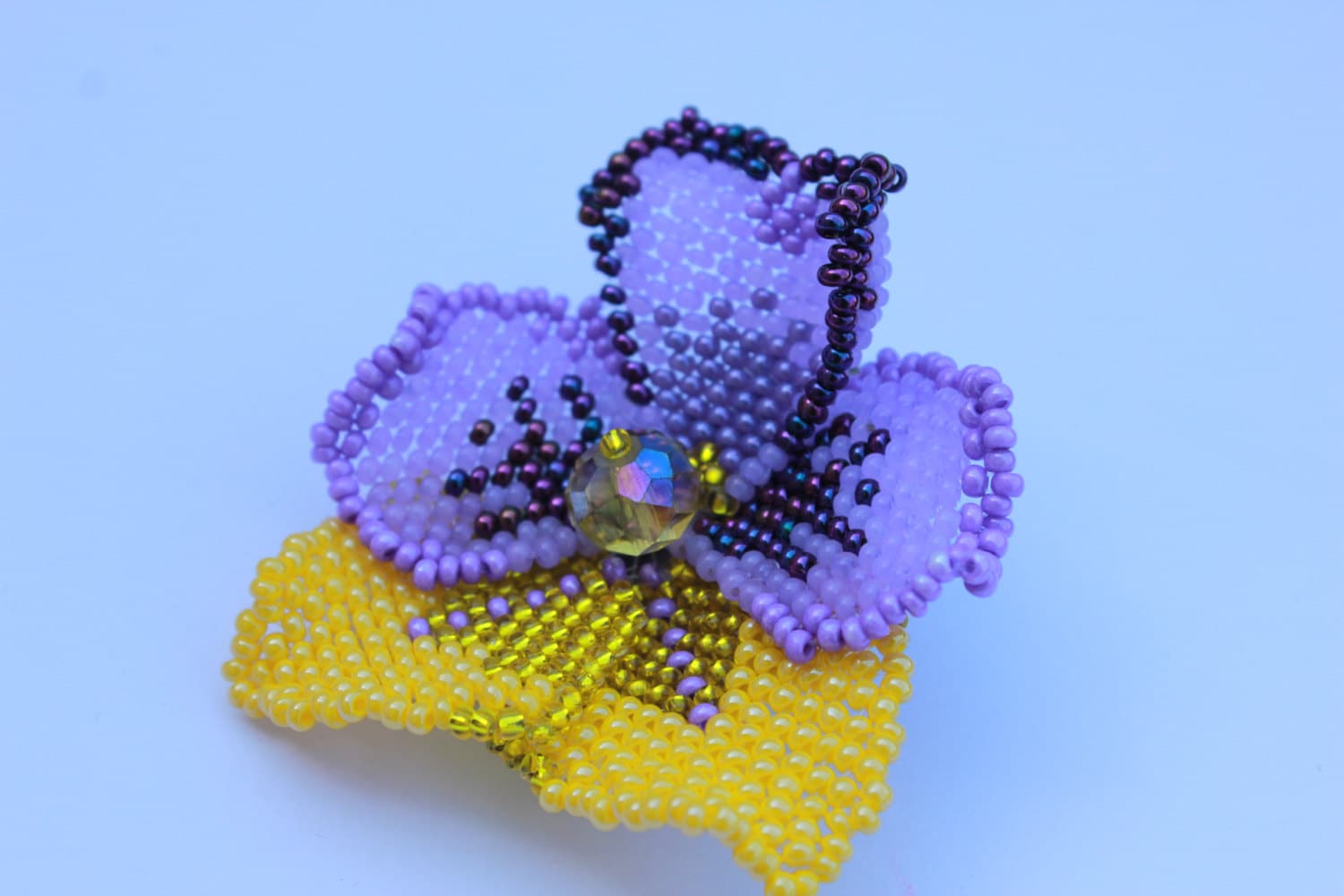 Pansies flowers beaded brooches, bridesmaid wedding accessory, flower hair clips, flower hair piece, gifts for kids girls 12 gift women wife