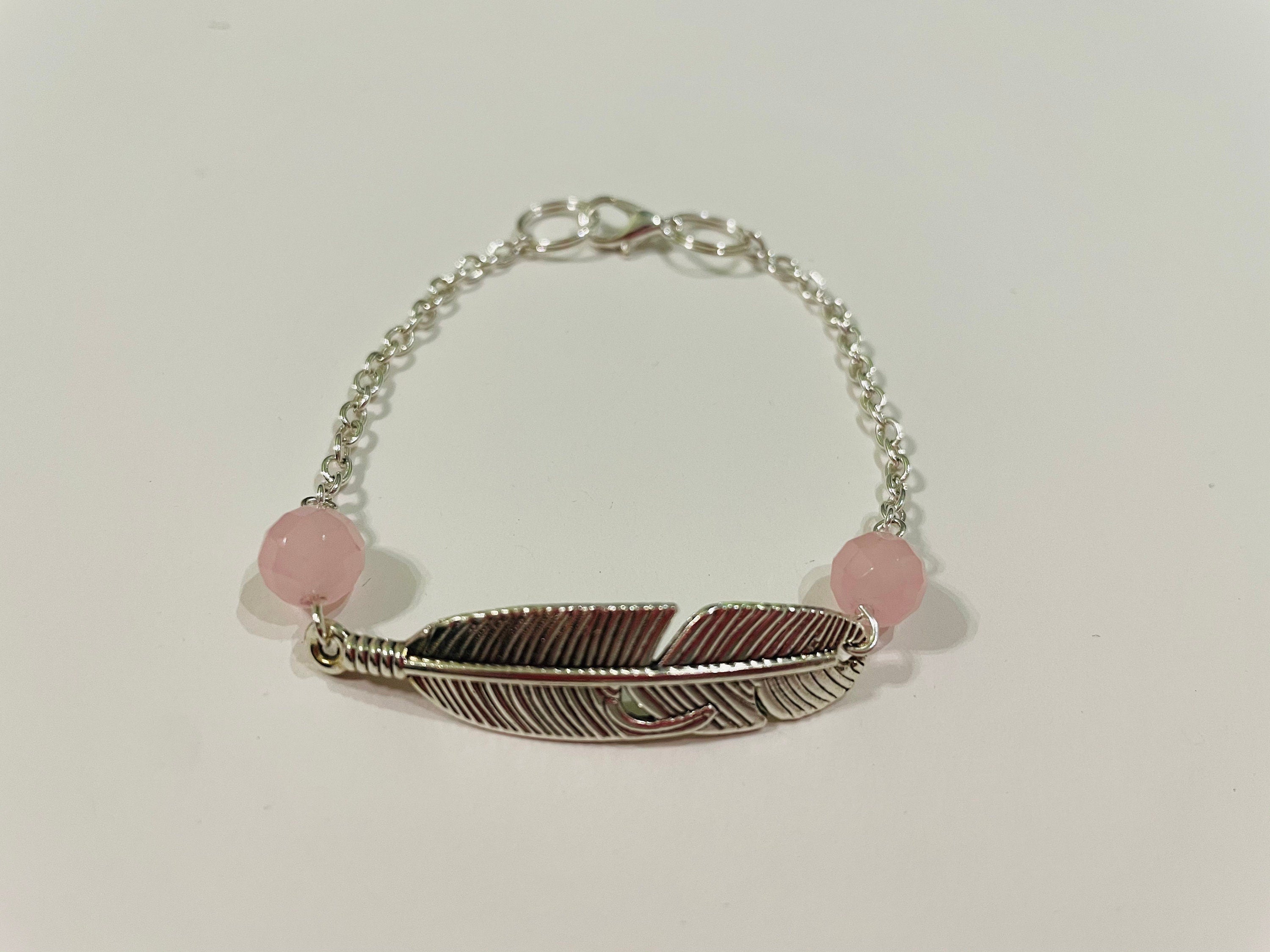 Feather bracelet for women, bridesmaid gifts crystals, personalized guy gift, Personalized gifts for boyfriend girlfriend, birthday bracelet