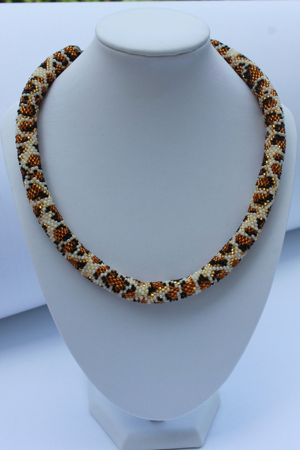 Leopard Necklace, animals jewelry, Bead crochet Necklace, leopard jewelry set, ethnic necklace, women choker collar,  handmade gifts for mom