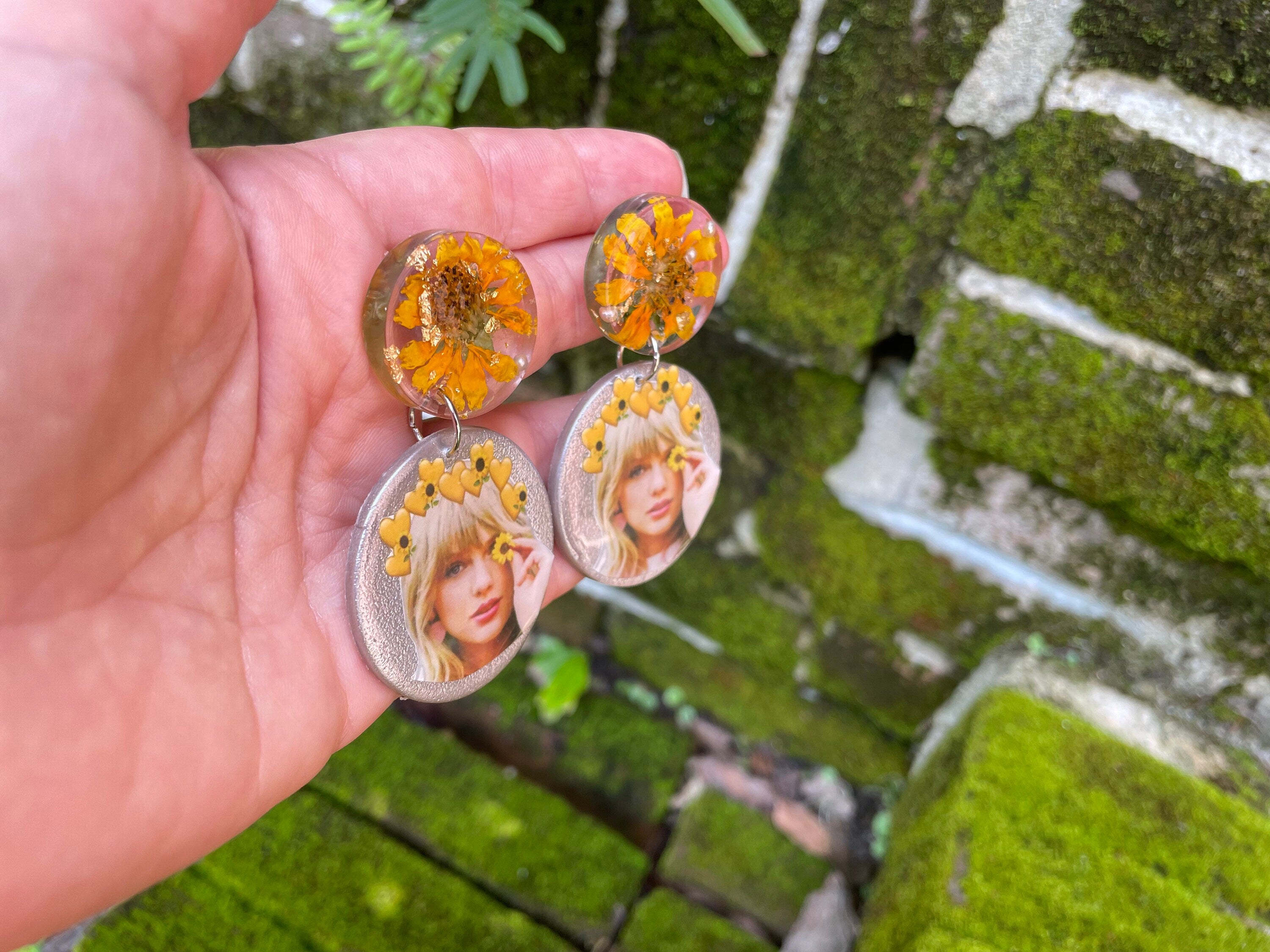 Taylor Swift Earrings: Real Sunflower August Birth Flower Jewelry