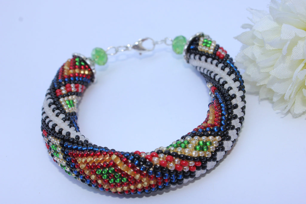native americans indian jewelry bracelets, Mother Daughter matching Bracelets, Geometric Bead crochet bracelets, multicolor bracelet