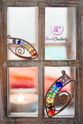 Evil eye lesbian earrings and pendant necklace,Seven Chakra jewelry, eye wire jewelry, girlfriend birthday present, copper anniversary women