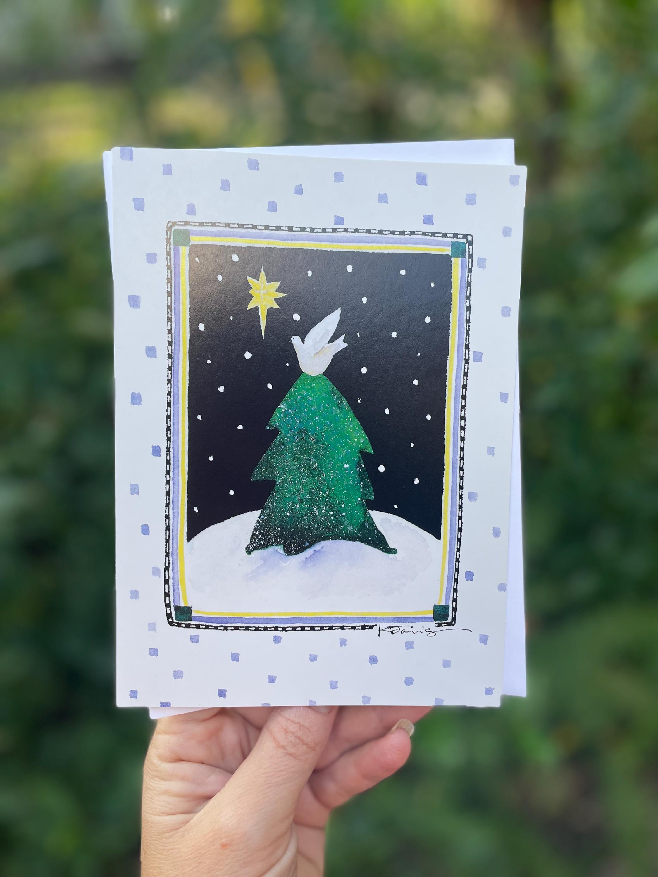 Christmas Star and Dove of Peace Holiday Greeting Card for Mom