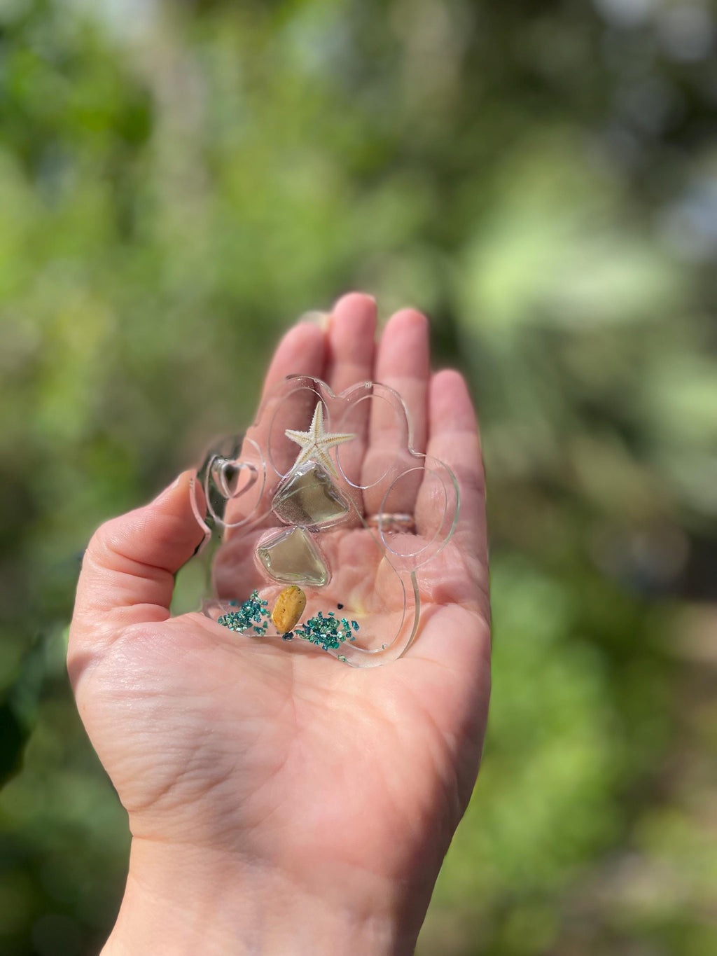 Personalized Sea Glass Dog Paw Ornament: Custom Pet Memorial Gift