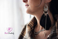 Gothic Black Feather Dangle Earrings: Chain & Spike, Halloween Jewelry