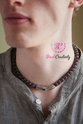 Beaded Snake Necklace, Halloween jewelry, Black Gothic Necklace, Christmas gifts for him, Black Beaded Choker, Gothic Choker, Snake Choker
