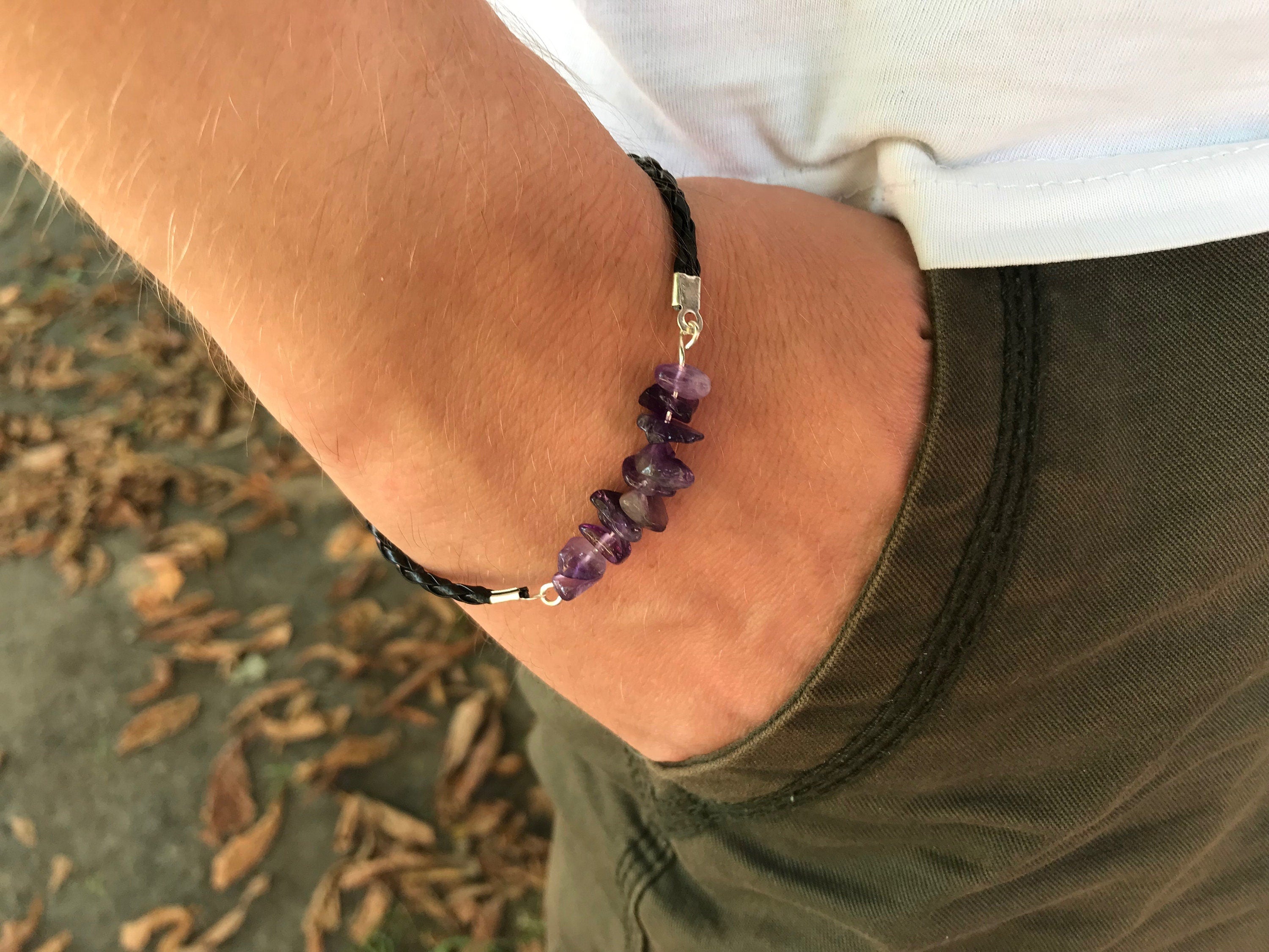 Personalized Mothers day gift, Custom birthstone bracelet sterling silver, unique birthday gift, amethyst  raw crystal bangle gold filled