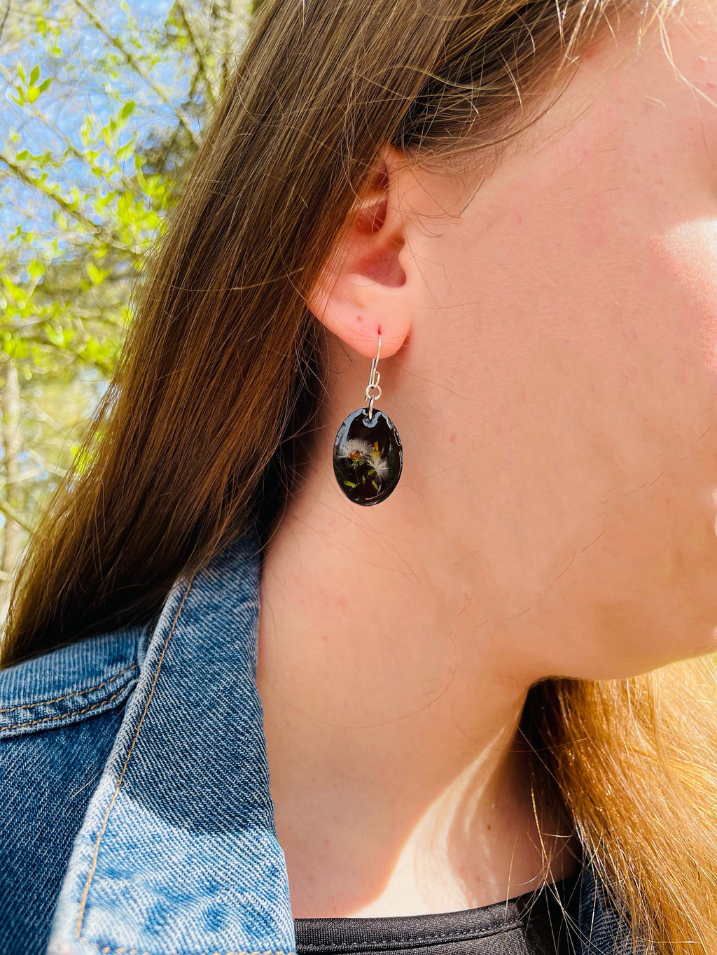 Dandelion Earrings: December Birth Flower, Resin Jewelry