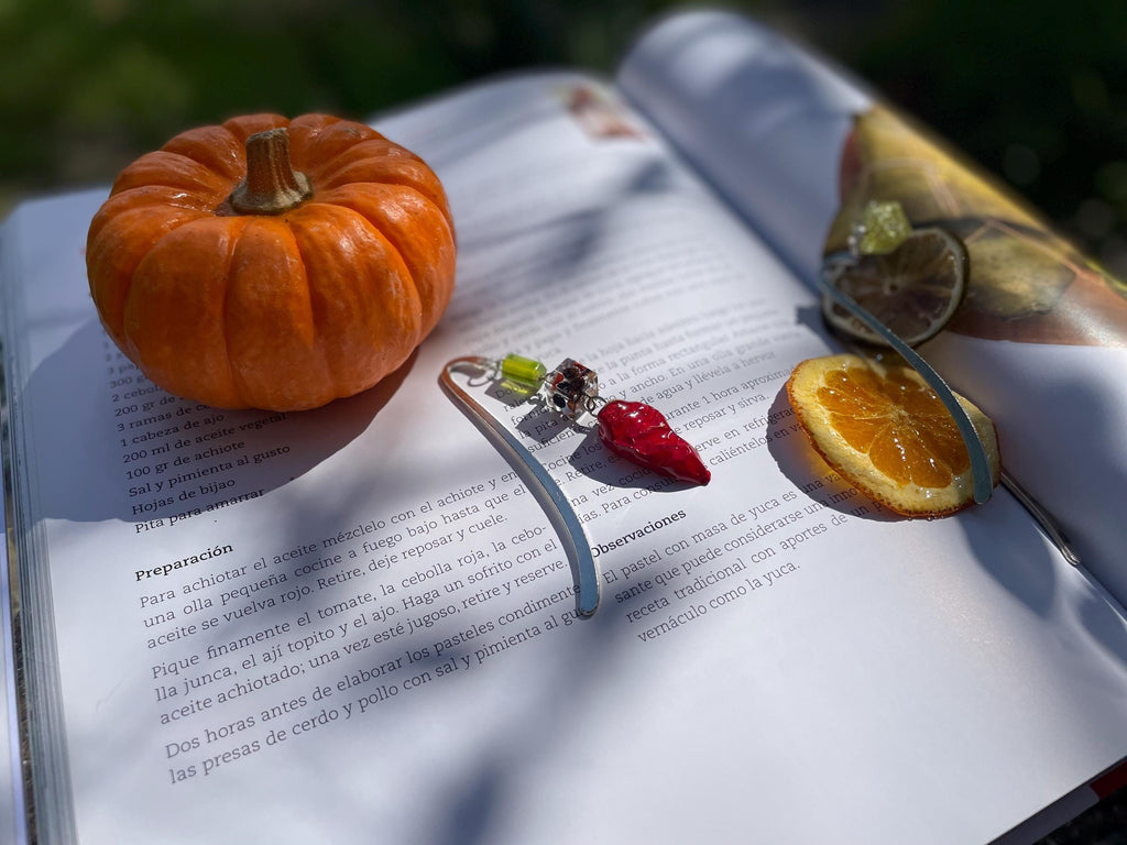 Dried Chili Pepper Bookmark: Resin Coated Kitchen Gift for Book Lover
