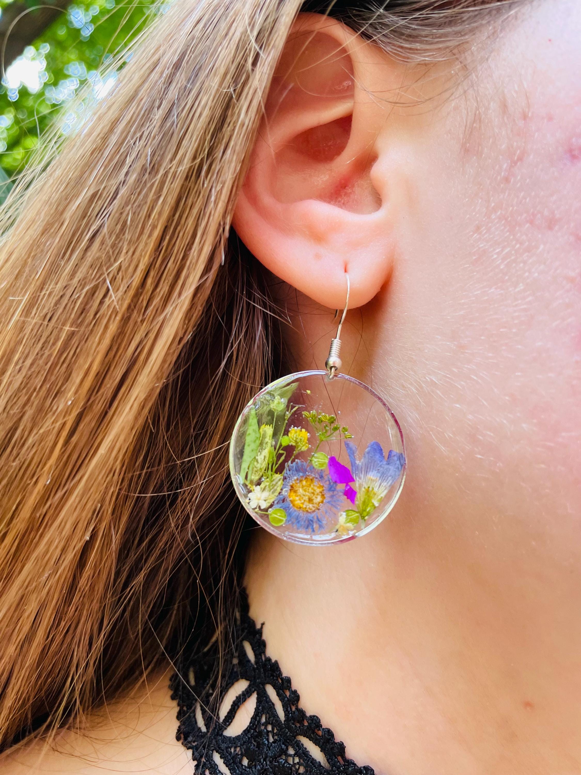 Bell Flower Bouquet Earrings Garden Earrings Bridesmaid Bouquet Earrings Garden Gift Wedding Guest Earrings Cute Statement Earrings Dangle