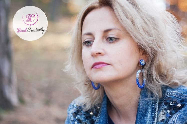 Multicolor Beaded Hoop Clip On Earrings: Sparkle Jewelry Gift